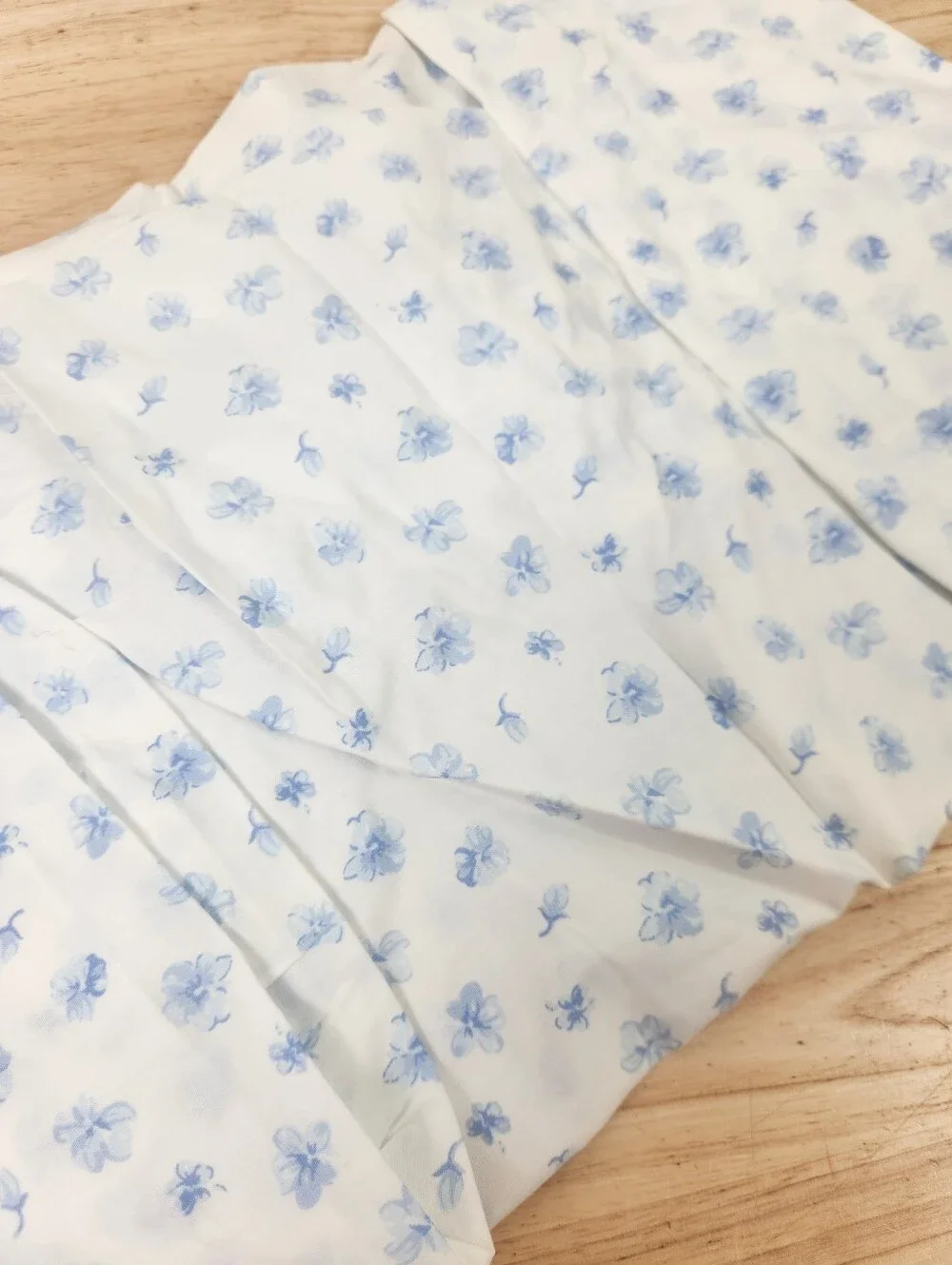 Pottery Barn Kids French Rose Floral Crib Fitted Sheet 100% Cotton NOS Blue